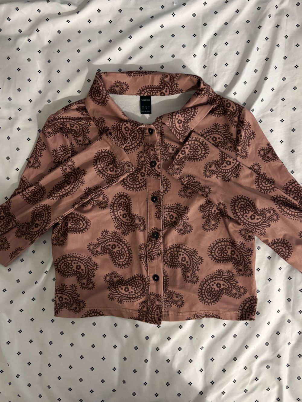 SHEIN Mauve Pink Paisley Button-Up Jacket